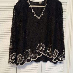 Black beaded blouse